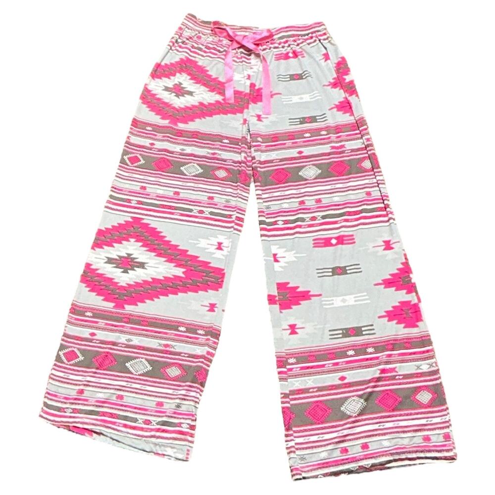 Simply Southern Pajama Lounge Pants Pink Gray White Medium / Large 8/12
